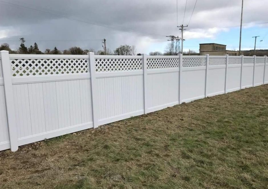 White PVC fencing with lattice top